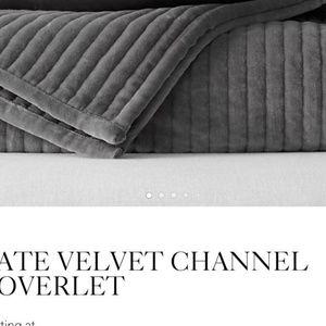 Restoration Hardware Tate Velvet coverlet King NEW